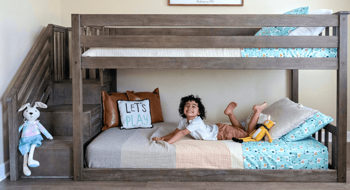 Shop Staircase Bunk Beds Twin and Full Bunk Beds with Stairs for