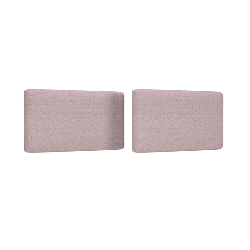 Pair of dusty pink rectangular sofa cushions in textured fabric, modern accent lumbar pillows for couch or bed