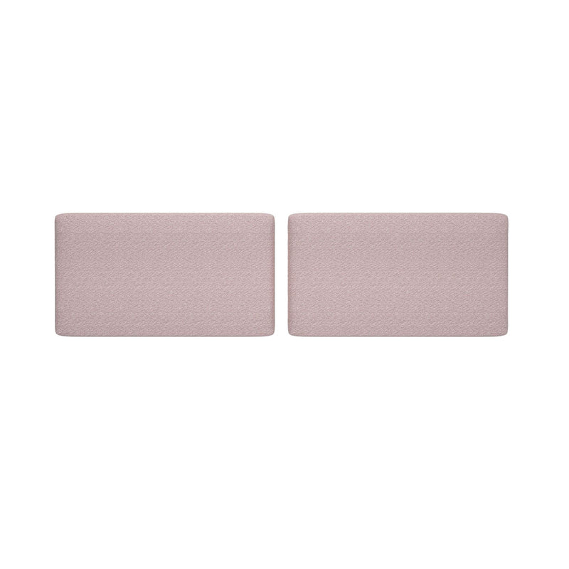 Set of 2 blush pink rectangular upholstered bouclé cushions for sofa, modern home decor