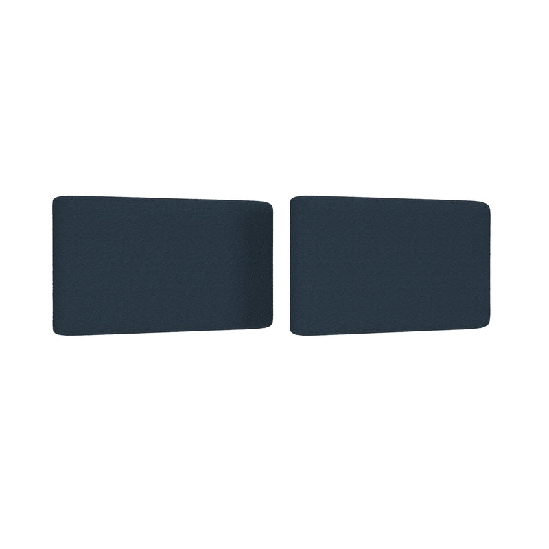 Set of 2 navy blue rectangular foam seat cushion pads with rounded corners – replacement cushions for chairs and car seats