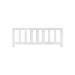 White safety bed rail for toddlers offering secure sleeping protection.