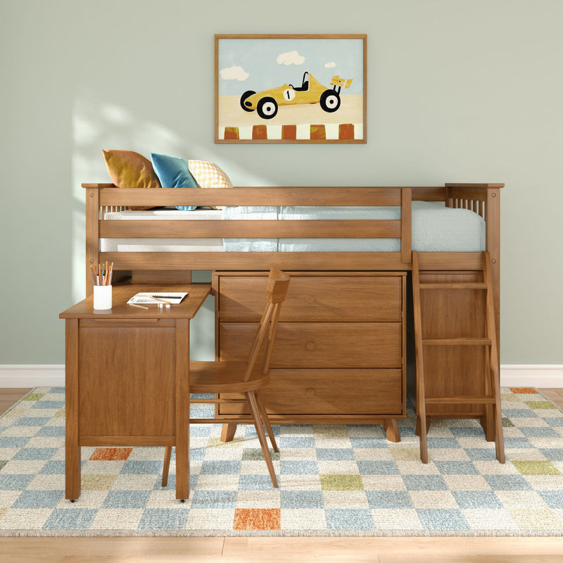 Twin Low Loft Bed With Desk & Dressers