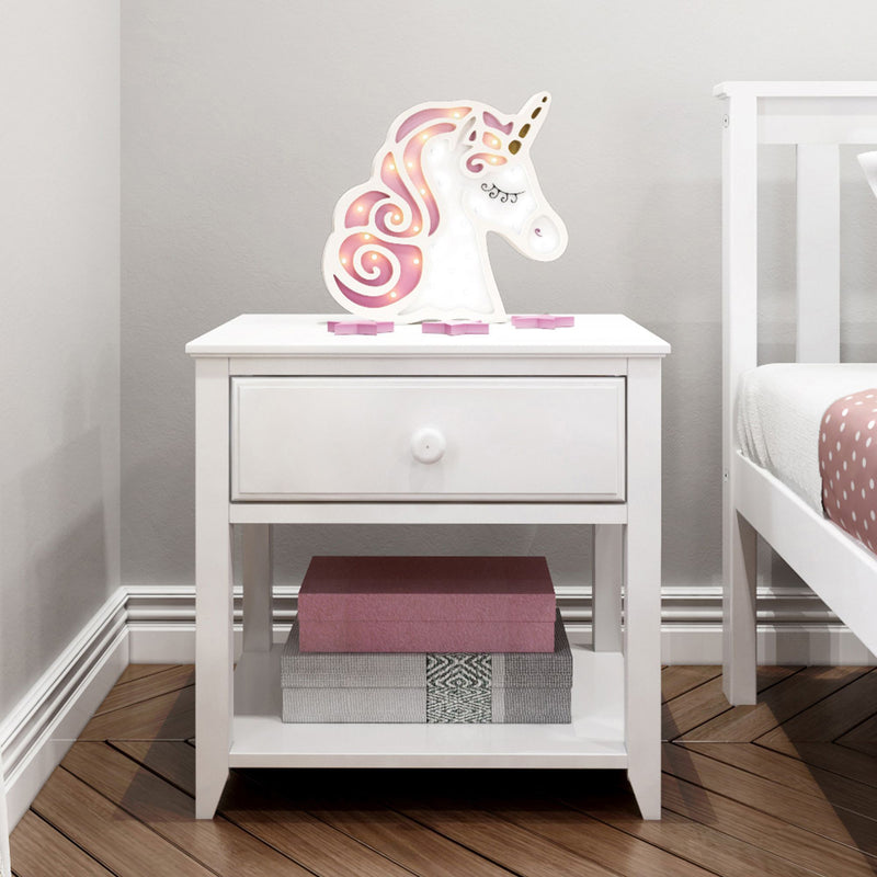 Nightstand with Drawer and Shelf