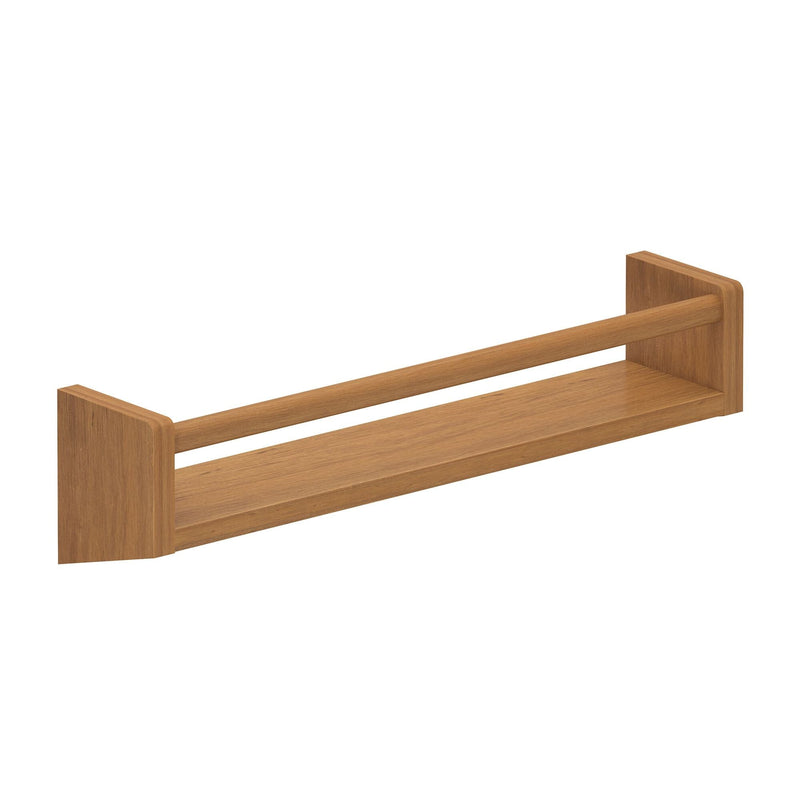 Wooden wall shelf with modern minimalist design for home decor.