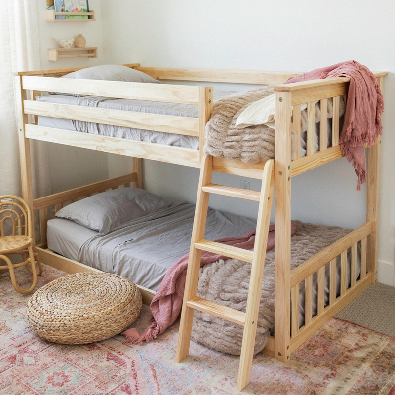 Twin Over Twin Low Bunk Bed
