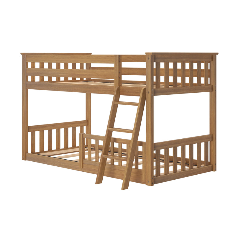 Twin Over Twin Low Bunk With Guardrails