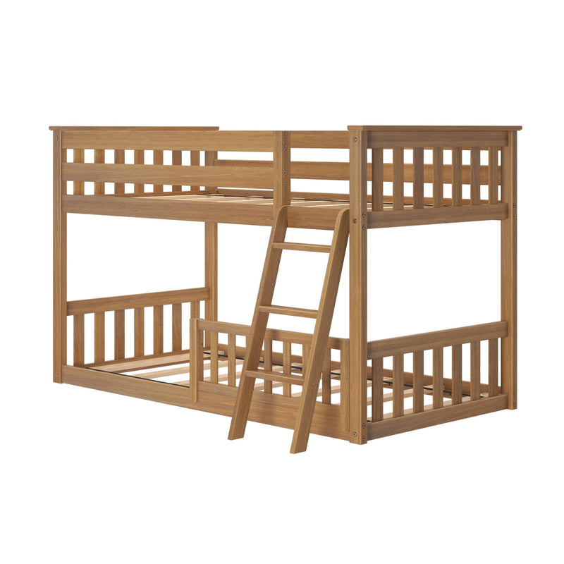 Twin Over Twin Low Bunk With Guardrails