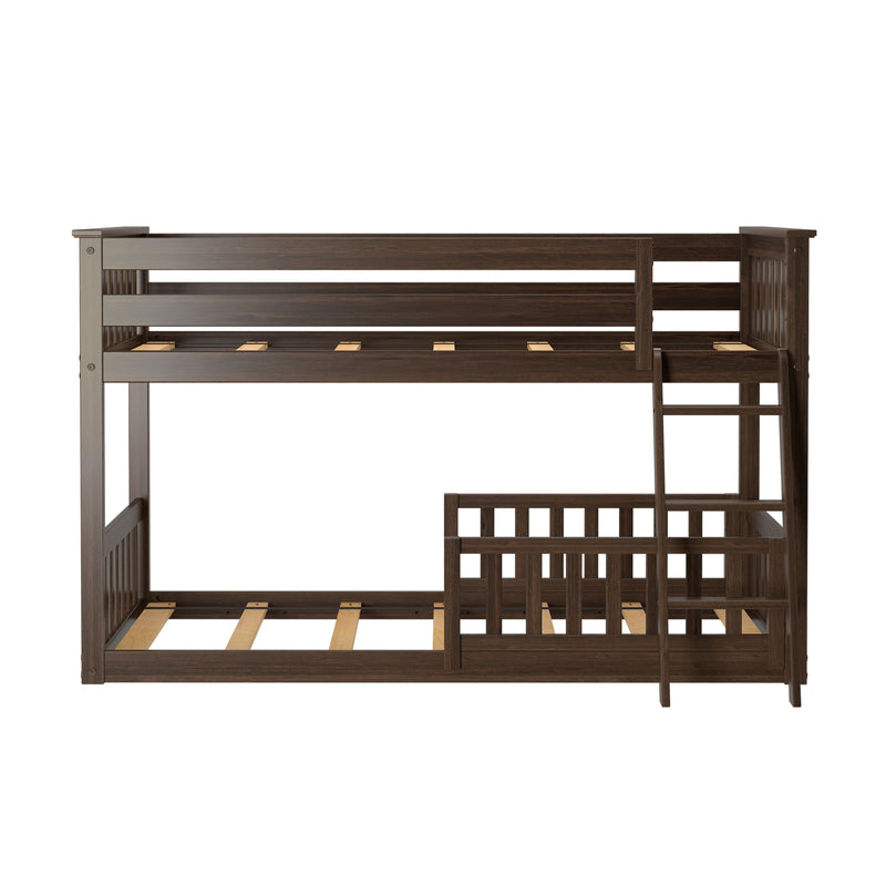 Twin Over Twin Low Bunk With Guardrails