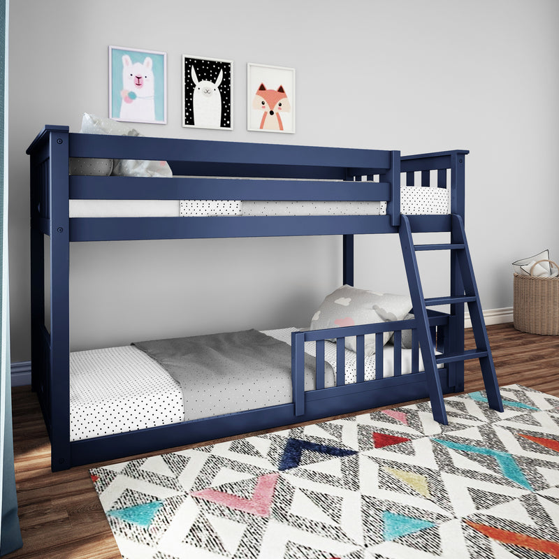Twin Over Twin Low Bunk With Guardrails