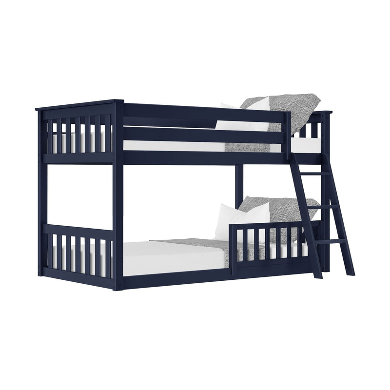 Twin Over Twin Low Bunk With Guardrails