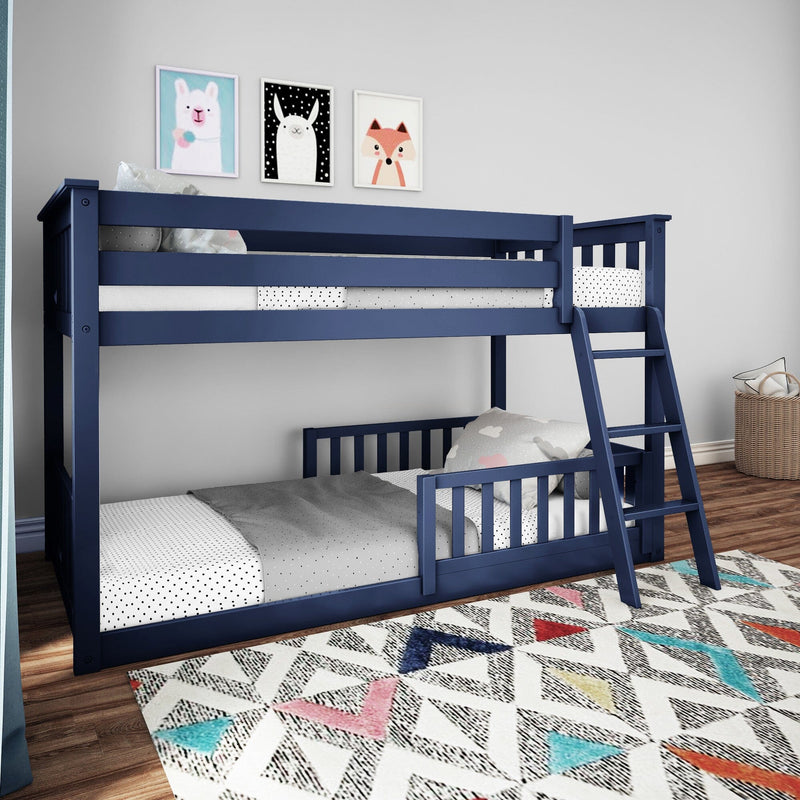 Twin Over Twin Low Bunk With Guardrails