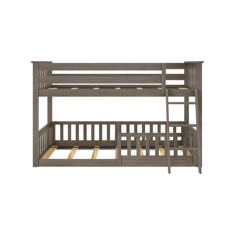 Twin Over Twin Low Bunk With Guardrails