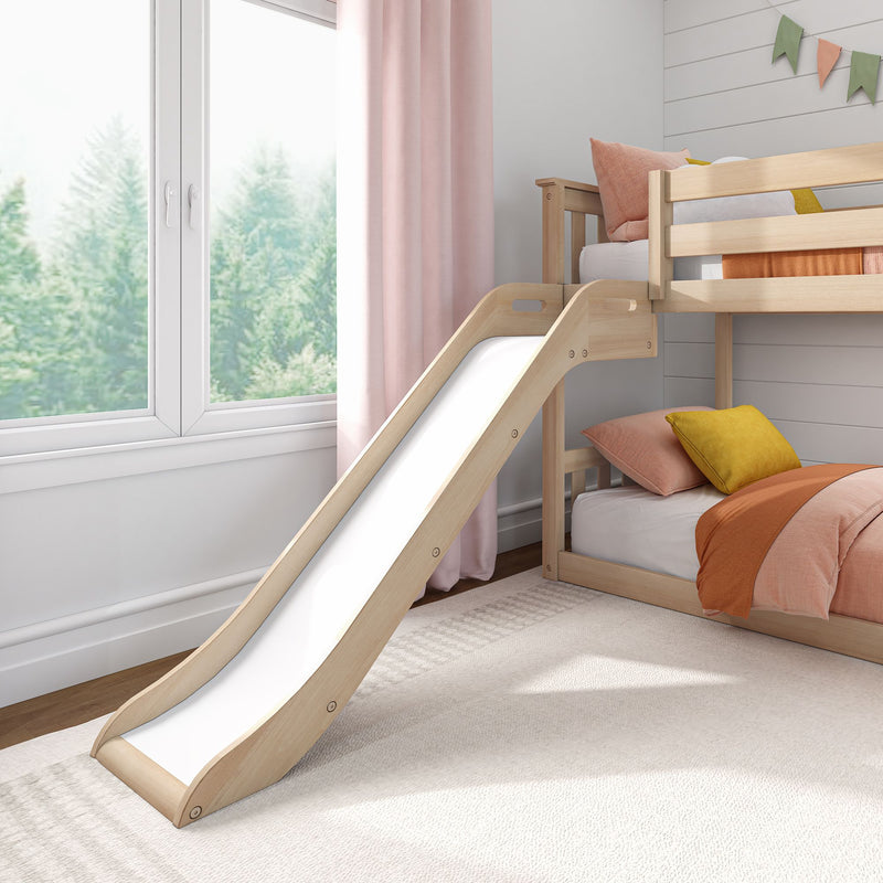 Twin Over Twin Low Bunk Bed With Slide