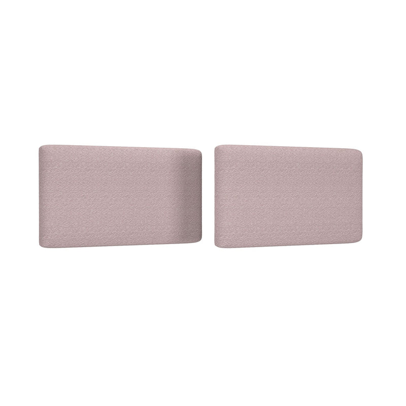 Set of two blush pink textured upholstered headboard cushions, rectangular fabric bed headboard panels for modern minimalist bedroom decor