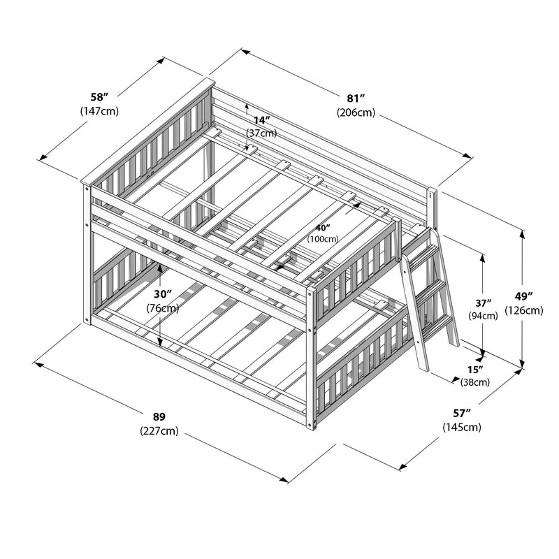 Full Over Full Low Bunk Bed