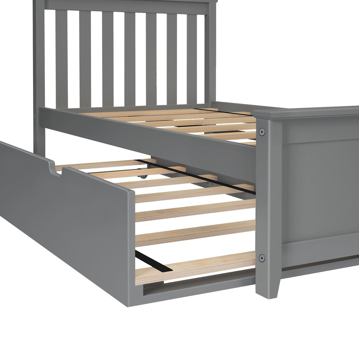 186210-121 : Kids Beds Twin-Size Bed with Trundle, Grey
