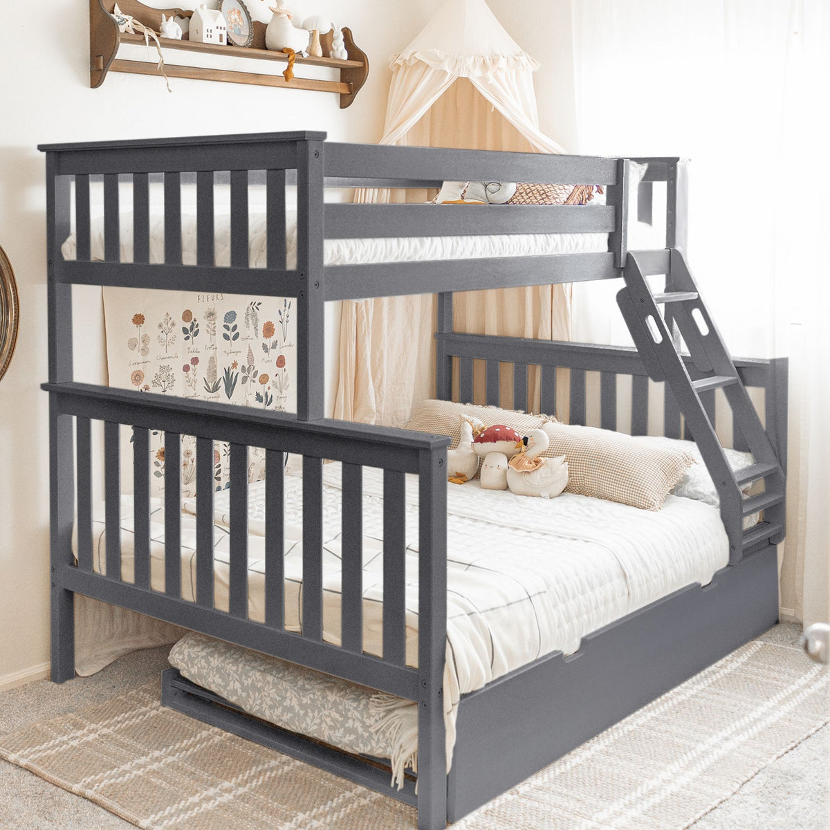 Twin Over Full Bunk Bed With Trundle Max and Lily