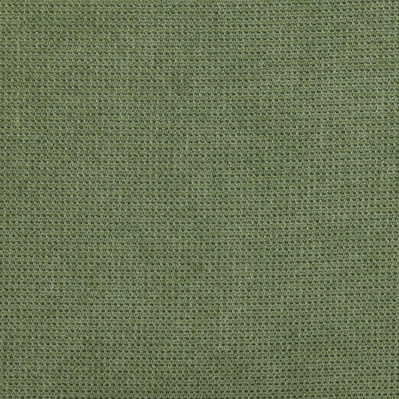 Close-up olive green woven upholstery fabric texture with waffle stitch pattern, seamless textile background for home decor and interior design