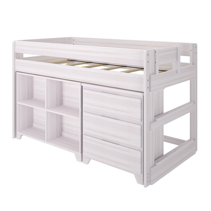Modern Farmhouse Twin Low Loft Bed With Storage