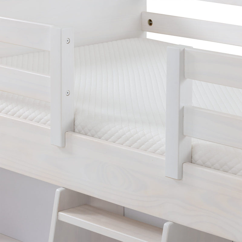 Modern Farmhouse Twin Low Loft Bed With Bookcases