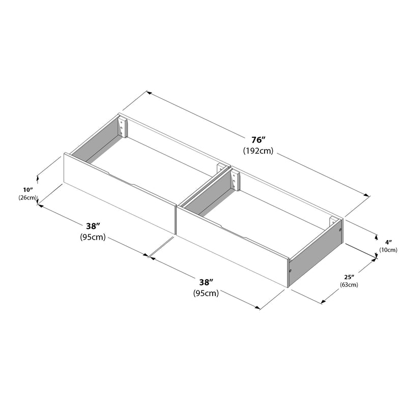 Farmhouse Underbed Storage Drawers (Fingerjoint)