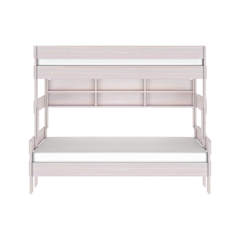 Modern Farmhouse Twin Over Full Bunk Bed With Bookcase