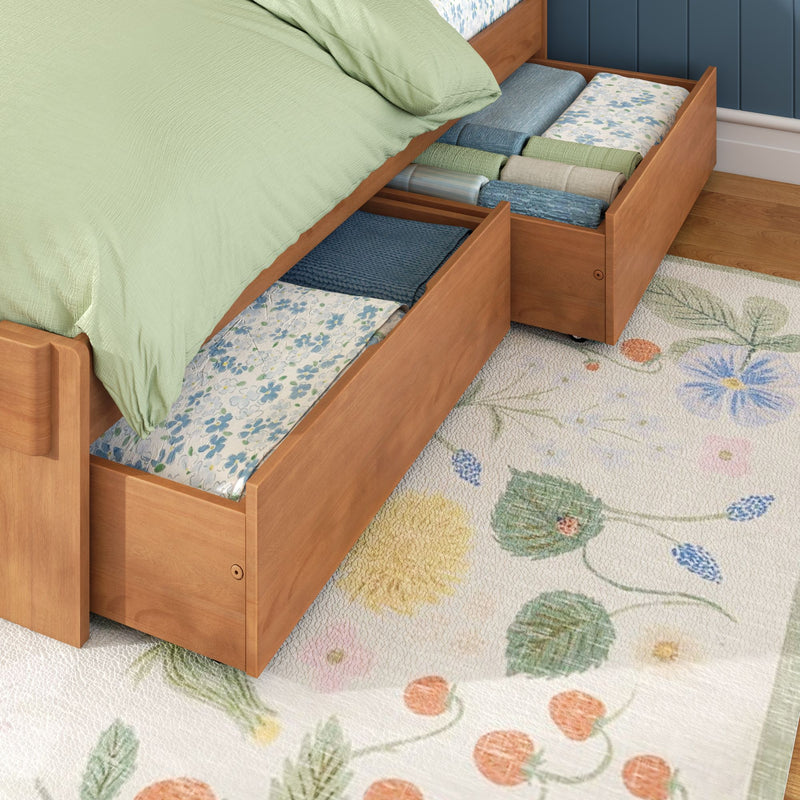 Modern Farmhouse Twin Plank Bed With Storage Drawers