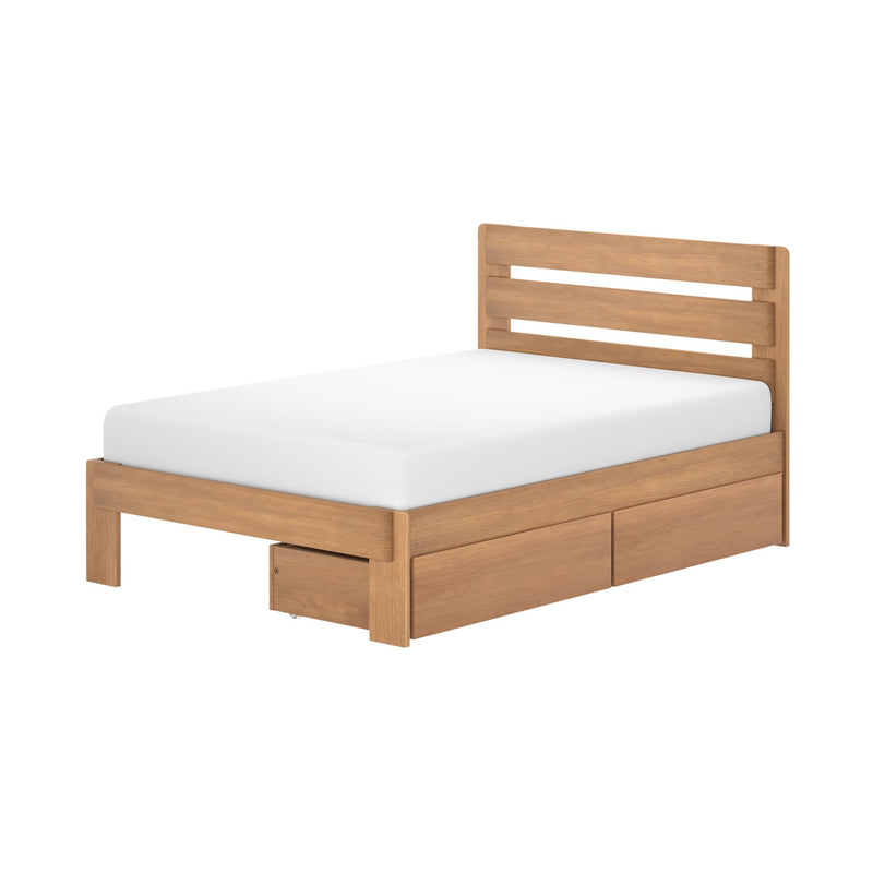 Modern Farmhouse Full Plank Bed With Storage Drawers