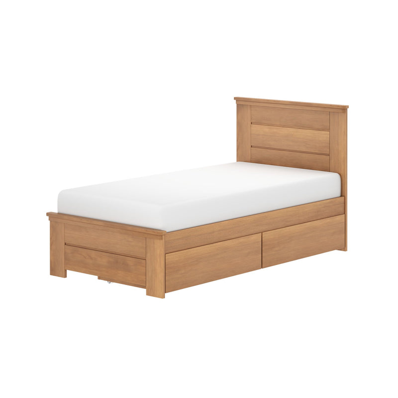 Modern Farmhouse Twin Panel Bed With Storage Drawers