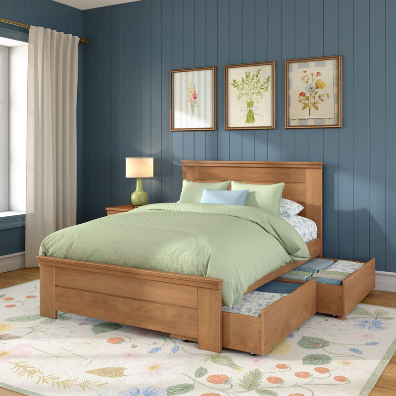 Modern Farmhouse Full Panel Bed With Storage Drawers