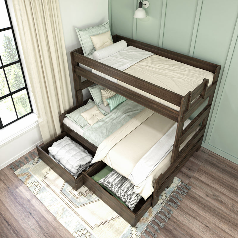Modern Farmhouse Twin Over Full Bunk Bed With Storage Drawers