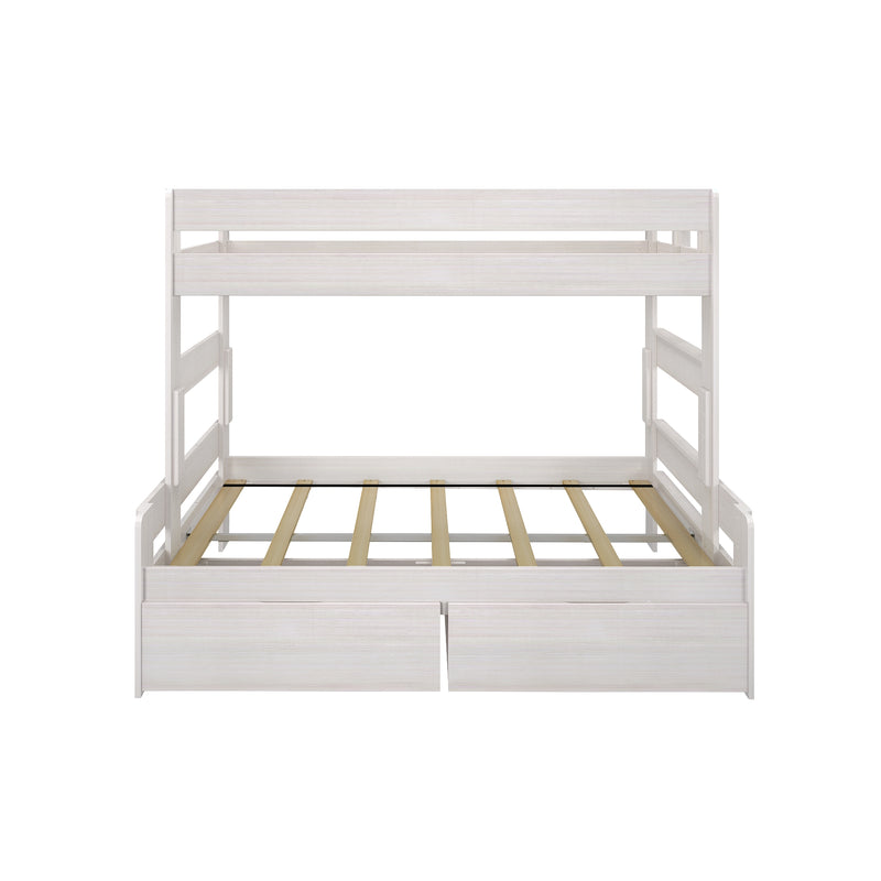 Modern Farmhouse Twin Over Full Bunk Bed With Storage Drawers