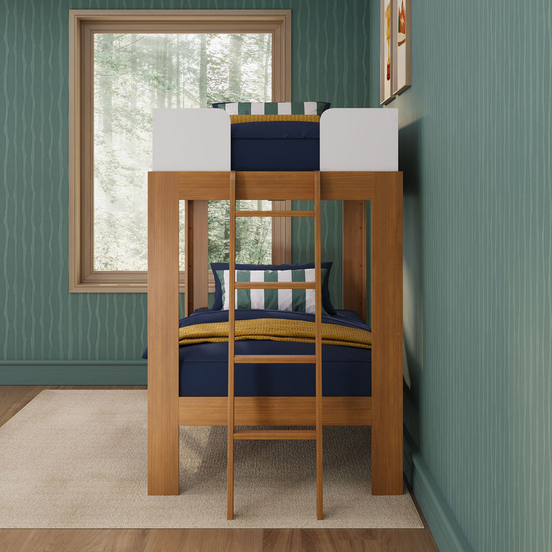 Mid-Century Modern Twin Over Twin Bunk Bed