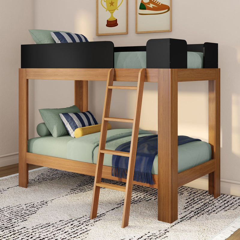 Mid-Century Modern Twin Over Twin Bunk Bed