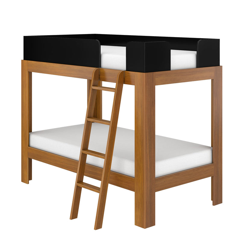 Mid-Century Modern Twin Over Twin Bunk Bed