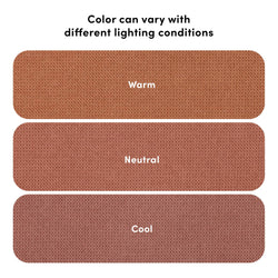 Color variations in different lighting conditions: warm, neutral, and cool tones.