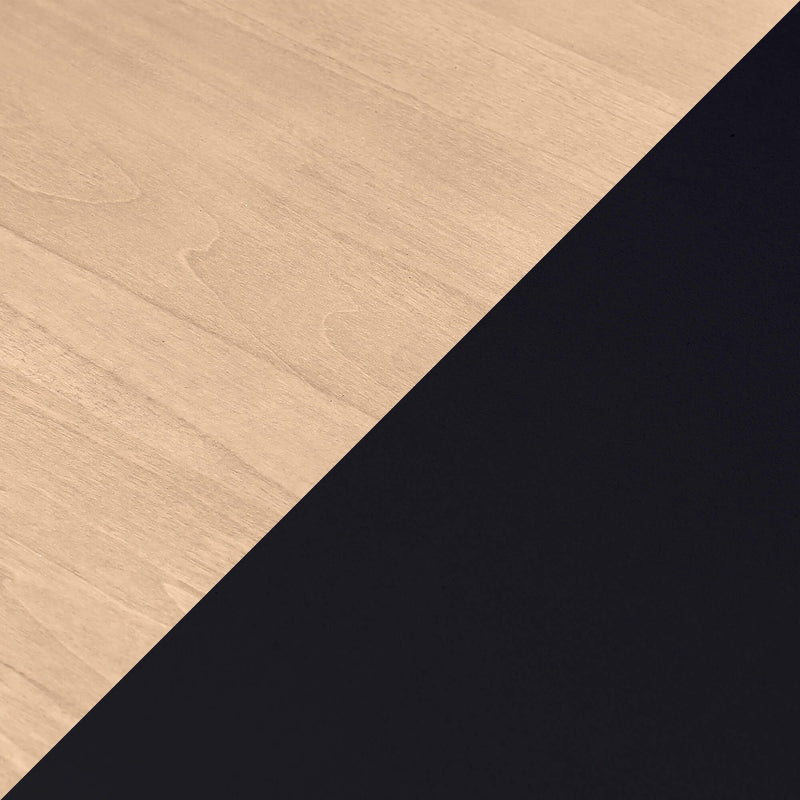 Diagonal close-up of light birch wood grain against a matte black surface, minimalist texture background for design and product photography