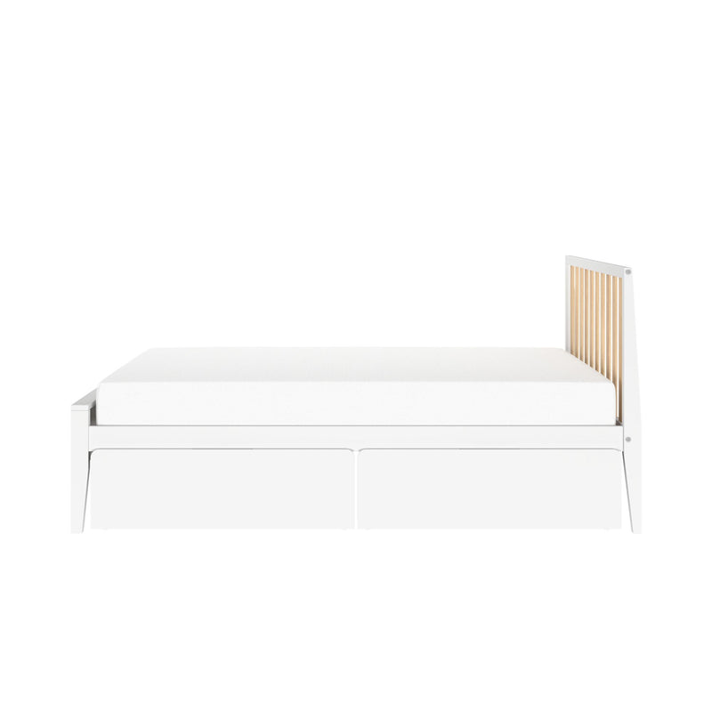 Scandinavian Full Bed with Underbed Storage Drawers
