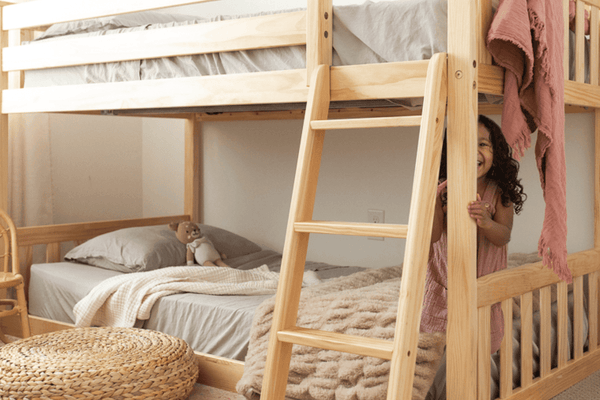 Twin over Twin Low Bunk Bed for Kids
