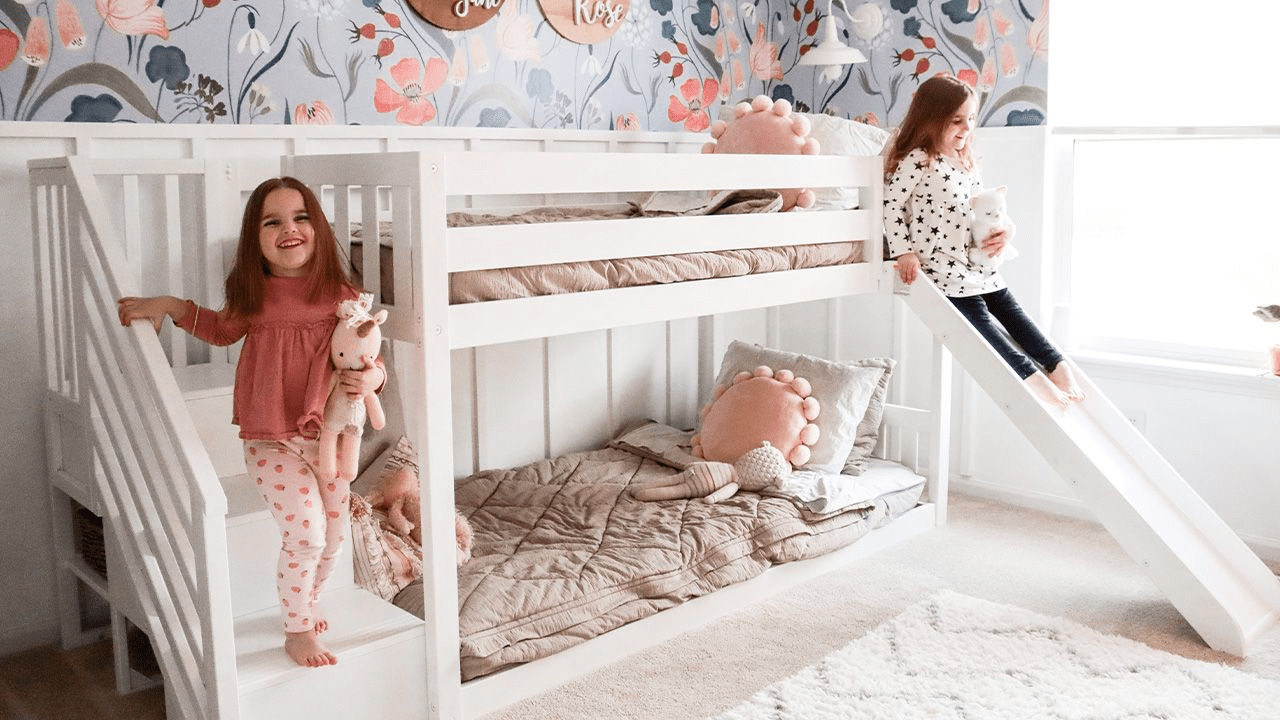 Solid Wood Bunk Bed for Kids