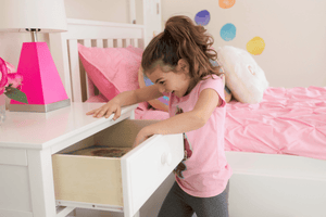 Kids solid wood nightstand in white