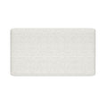 Top view of rectangular white textured mattress topper on white background, mattress pad bedding