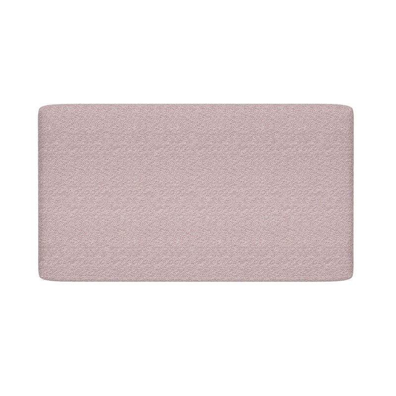 Blush pink rectangular upholstered panel in textured woven fabric — modern headboard or bench cushion for bedroom décor