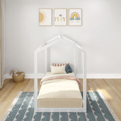 1500127000-002 : Kids Beds Low House Bed (Twin), White