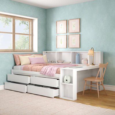 Jack Full Captain’s Bed With Bookcase & Desk