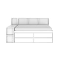 Jack Full Captain’s Bed With Bookcase & Desk