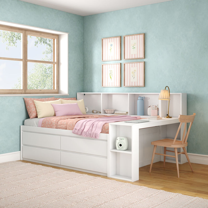 Jack Full Captain’s Bed With Bookcase & Desk