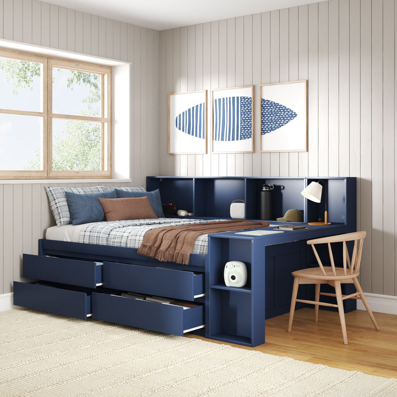 Jack Full Captain’s Bed With Bookcase & Desk
