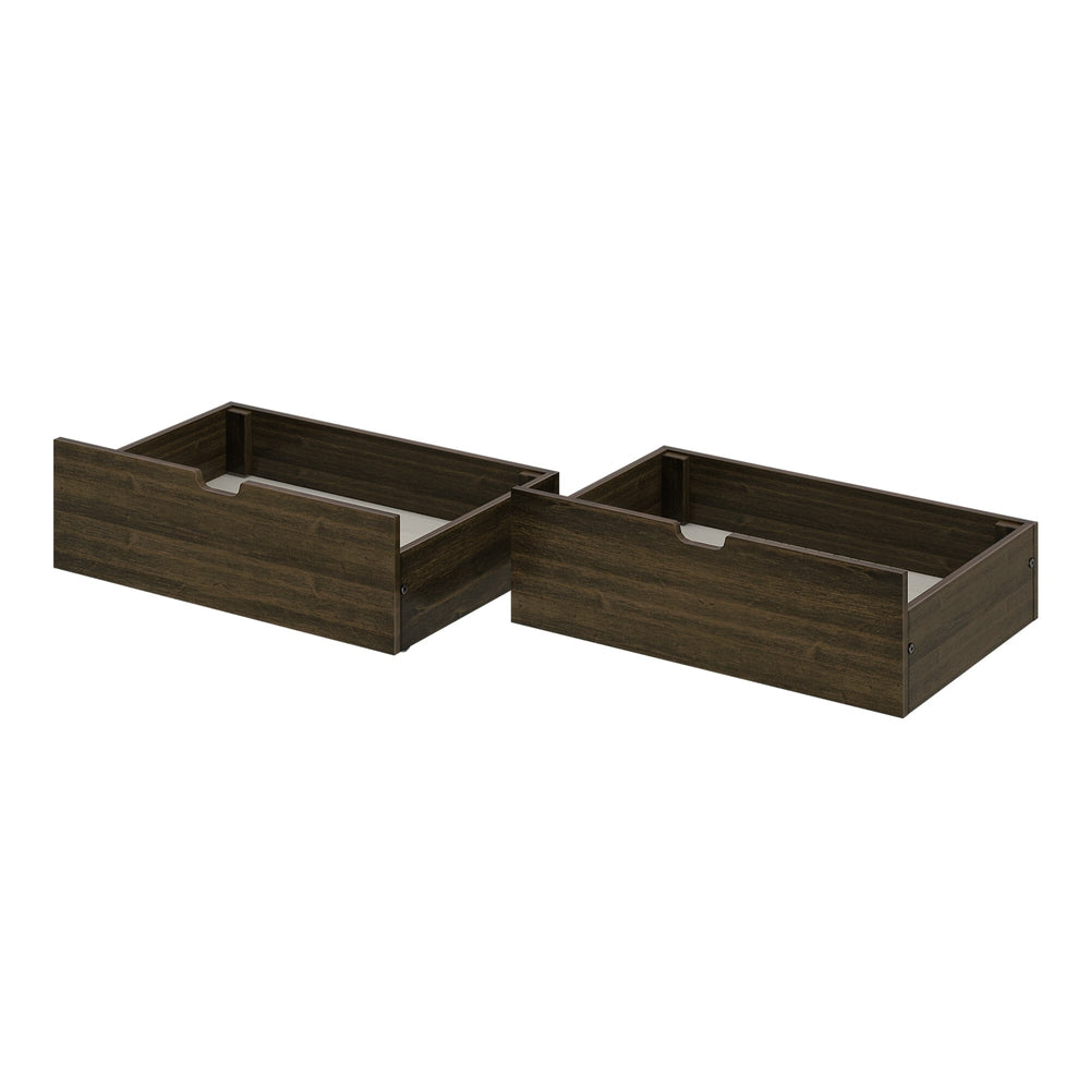 175262-008 : Component 2 Underbed Storage Drawers w/Rubber Castors, Walnut