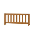 Solid wood slatted bed headboard in natural oak finish, modern farmhouse bedroom headboard panel